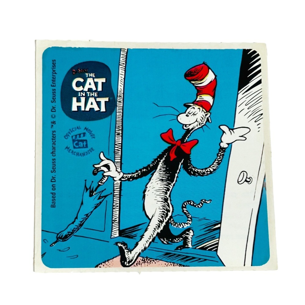 Sandylion Smile Makers Dr Seuss Cat in the Hat Large Square Sticker Blue Black